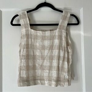 Madewell linen button back top